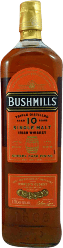 56,95 € Envío gratis | Whisky Single Malt Bushmills Sherry Cask Finish — Acabado en Barrica Irlanda 10 Años 1 L