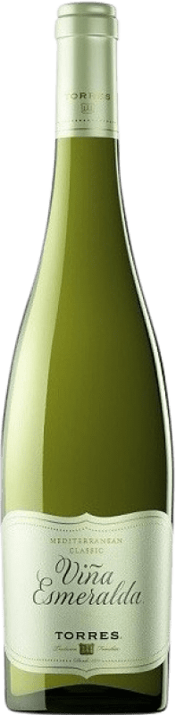 9,95 € Envio grátis | Vinho Branco Torres Viña Esmeralda Jovem D.O. Penedès Catalunha Espanha Gewürztraminer, Moscatel 75 cl