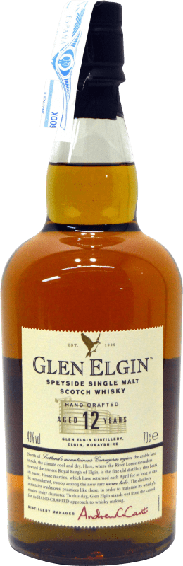 56,95 € Kostenloser Versand | Whiskey Single Malt Glen Elgin Schottland Großbritannien 12 Jahre Flasche 70 cl