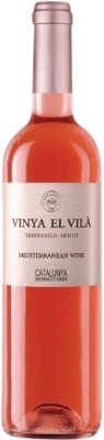 6,95 € Free Shipping | Rosé wine Padró Vinya El Vilà Rosado D.O. Catalunya Catalonia Spain Tempranillo, Merlot Bottle 75 cl