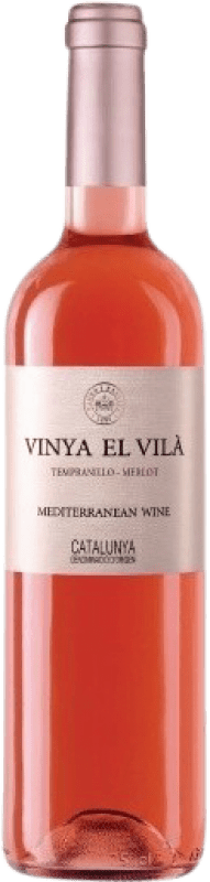 5,95 € Spedizione Gratuita | Vino rosato Padró Vinya El Vilà Rosado D.O. Catalunya Catalogna Spagna Tempranillo, Merlot Bottiglia 75 cl