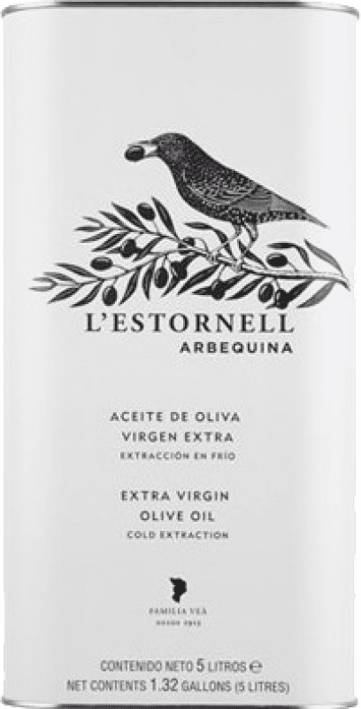 98,95 € Envoi gratuit | Huile d'Olive L'Estornell Catalogne Espagne Arbequina Boîte Métallique Spéciale 5 L