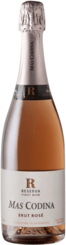 12,95 € Envio grátis | Espumante Rosé Mas Codina Brut — Bruto Rosé Reserva D.O. Cava Espanha Pinot Noir Garrafa 75 cl