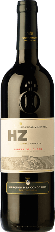 15,95 € Бесплатная доставка | Красное вино Hacienda Zorita Abascal старения D.O. Ribera del Duero Кастилия-Леон Испания Tempranillo бутылка 75 cl