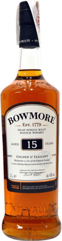 93,95 € Kostenloser Versand | Whiskey Single Malt Morrison's Bowmore Golden & Elegant Schottland Großbritannien 15 Jahre Flasche 1 L