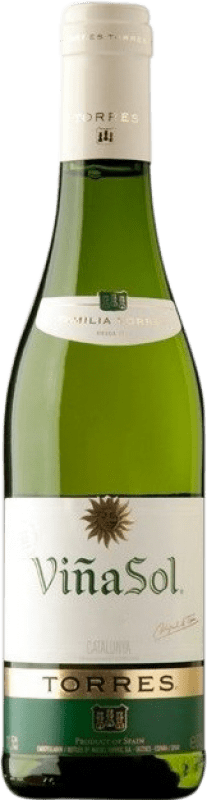 5,95 € Spedizione Gratuita | Vino bianco Torres Viña Sol D.O. Catalunya Catalogna Spagna Grenache Bianca, Parellada Mezza Bottiglia 37 cl
