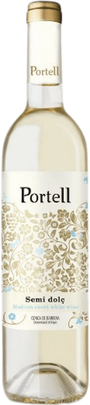 6,95 € Spedizione Gratuita | Vino bianco Sarral Portell Blanco Semisecco Semidolce D.O. Conca de Barberà Spagna Macabeo, Parellada Bottiglia 75 cl