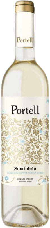 5,95 € Spedizione Gratuita | Vino bianco Sarral Portell Blanco Semisecco Semidolce D.O. Conca de Barberà Spagna Macabeo, Parellada Bottiglia 75 cl