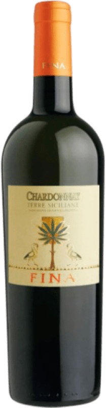 16,95 € Spedizione Gratuita | Vino bianco Cantine Fina I.G.T. Terre Siciliane Sicilia Italia Chardonnay Bottiglia 75 cl