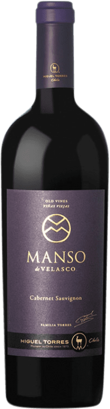 59,95 € 免费送货 | 红酒 Miguel Torres Manso de Velasco 岁 I.G. Valle Central 中央谷地 智利 Cabernet Sauvignon 瓶子 75 cl