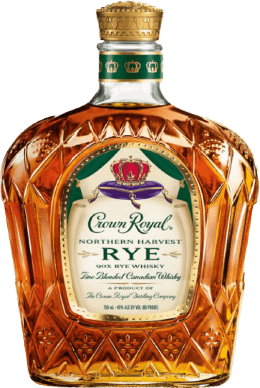 34,95 € Free Shipping | Whisky Blended Crown Royal Canadian Northern Harvest Rye Canada Bottle 1 L