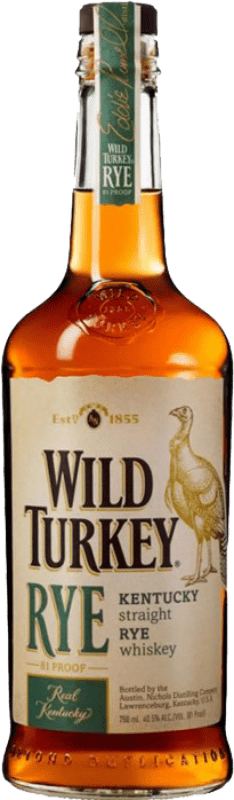 48,95 € 免费送货 | 波本威士忌 Wild Turkey Rye 美国 瓶子 70 cl