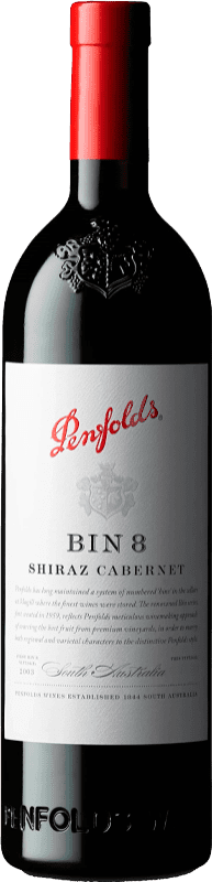 48,95 € Бесплатная доставка | Красное вино Penfolds Bin 8 Shiraz Cabernet Южная Австралия Австралия Syrah — Сира, Cabernet Sauvignon — Каберне Совиньон 75 cl