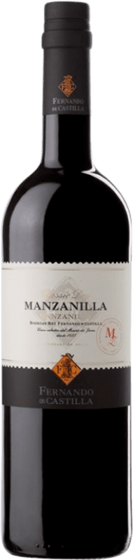 15,95 € Free Shipping | Fortified wine Fernando de Castilla Classic D.O. Manzanilla-Sanlúcar de Barrameda Andalusia Spain Palomino Fino Bottle 75 cl