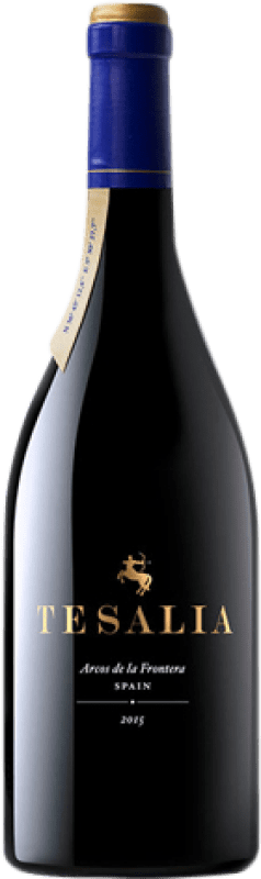 63,95 € Kostenloser Versand | Rotwein Tesalia Crianza — Kurze Fassreifung I.G.P. Vino de la Tierra de Cádiz Andalusien Spanien Cabernet Sauvignon, Petit Verdot, Tintilla de Rota Magnumflasche 1,5 L