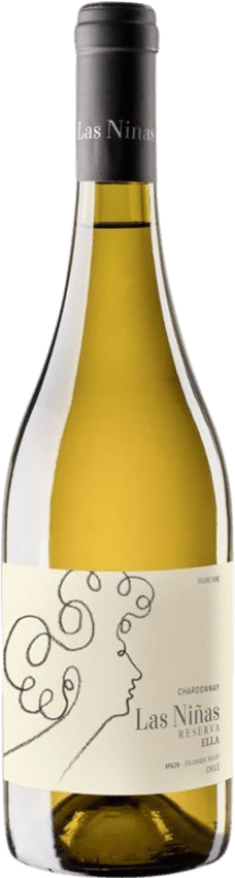 10,95 € Free Shipping | White wine Viña Las Niñas Ella Blanco Reserve Chile Chardonnay Bottle 75 cl