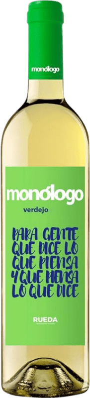 9,95 € Envio grátis | Vinho branco Monólogo Laguardia Crianza D.O. Rueda Castela e Leão Espanha Verdejo Garrafa 75 cl