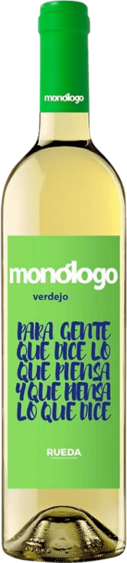 6,95 € Spedizione Gratuita | Vino Bianco Monólogo Laguardia Crianza — Invecchiato in Botte D.O. Rueda Castilla y León Spagna Verdejo 75 cl