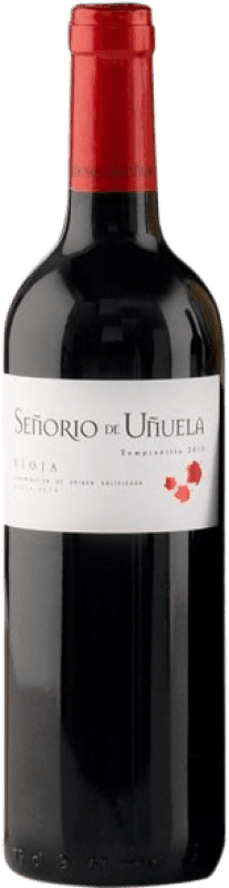 6,95 € Envio grátis | Vinho tinto Patrocinio Señorio de Uñuela D.O.Ca. Rioja La Rioja Espanha Tempranillo Garrafa 75 cl