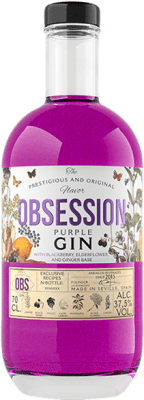 15,95 € Envio grátis | Genever Gin Andalusí Obsession Purple França 70 cl Elderflower — Flor de Sabugueiro, Ginger — Gengibre, Blackberry — Amora