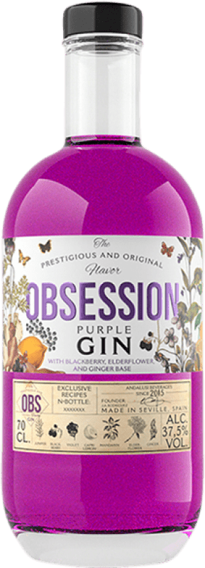 15,95 € Envio grátis | Gin Andalusí Obsession Purple França Garrafa 70 cl