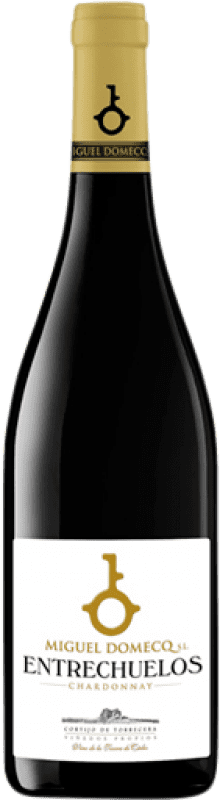8,95 € Бесплатная доставка | Белое вино Entrechuelos молодое I.G.P. Vino de la Tierra de Cádiz Андалусия Испания Chardonnay — Шардоне 75 cl