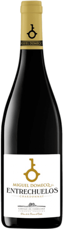 5,95 € Spedizione Gratuita | Vino bianco Entrechuelos Giovane I.G.P. Vino de la Tierra de Cádiz Andalusia Spagna Chardonnay Bottiglia 75 cl
