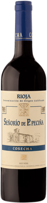 10,95 € Бесплатная доставка | Красное вино Hermanos Peciña Señorío de P. Peciña Tinto D.O.Ca. Rioja Ла-Риоха Испания Tempranillo, Graciano, Grenache Tintorera бутылка 75 cl