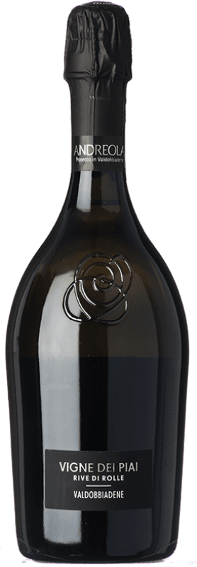 12,95 € 送料無料 | 白スパークリングワイン Andreola Vigne dei Piai Dry ドライ D.O.C.G. Prosecco di Conegliano-Valdobbiadene ベネト イタリア Glera ボトル 75 cl