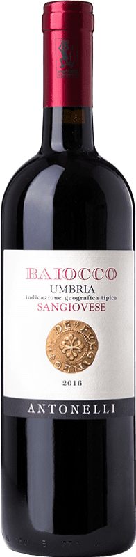 10,95 € Envío gratis | Vino tinto Antonelli San Marco Baiocco I.G.T. Umbria Umbria Italia Sangiovese Ecológico Botella 75 cl