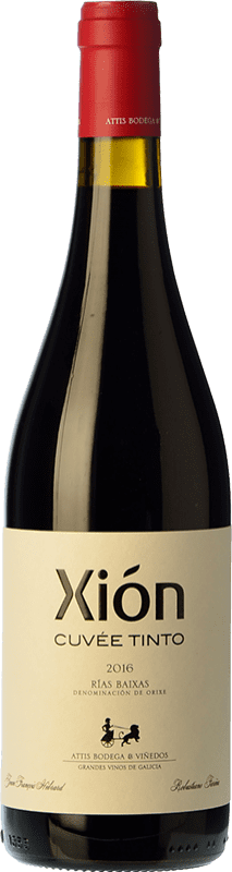 15,95 € Free Shipping | Red wine Attis Xión Cuvée Tinto Oak D.O. Rías Baixas Galicia Spain Sousón, Espadeiro, Pedral Bottle 75 cl