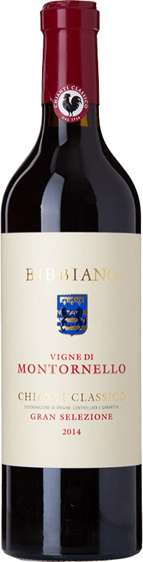 32,95 € 免费送货 | 红酒 Bibbiano Gran Selezione Montornello D.O.C.G. Chianti Classico 托斯卡纳 意大利 Sangiovese 瓶子 75 cl