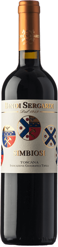 35,95 € Бесплатная доставка | Красное вино Bindi Sergardi Simbiosi I.G.T. Toscana Тоскана Италия Merlot — Мерло, Cabernet Sauvignon — Каберне Совиньон Бутылка 75 cl