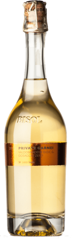 22,95 € Free Shipping | White sparkling Bisol Pas Dosé Private Garnei Brut Nature D.O.C.G. Prosecco di Conegliano-Valdobbiadene Veneto Italy Glera Bottle 75 cl