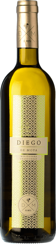 7,95 € Envío gratis | Vino blanco Bodega de Moya Diego Crianza D.O. Utiel-Requena Comunidad Valenciana España Chardonnay, Merseguera Botella 75 cl