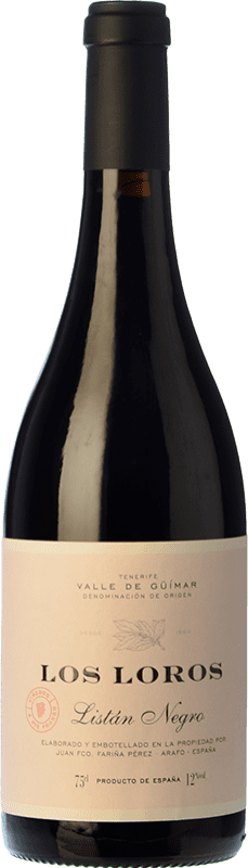 19,95 € Бесплатная доставка | Красное вино El Borujo Los Loros Дуб D.O. Valle del Güímar Канарские острова Испания Listán Black бутылка 75 cl