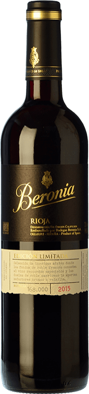 13,95 € Envoi gratuit | Vin rouge Beronia Edición Limitada Crianza D.O.Ca. Rioja La Rioja Espagne Tempranillo Bouteille 75 cl