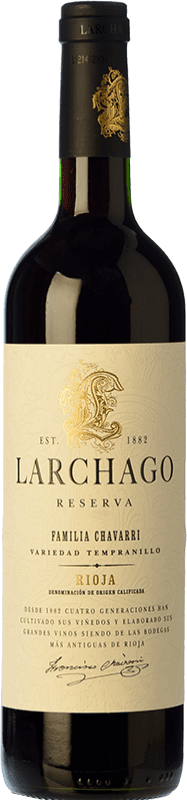 24,95 € Free Shipping | Red wine Familia Chávarri Larchago Reserve D.O.Ca. Rioja The Rioja Spain Tempranillo Bottle 75 cl