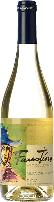 14,95 € Spedizione Gratuita | Vino Bianco Faustino Art Viura Chardonnay Collection — Collezione D.O.Ca. Rioja La Rioja Spagna Viura, Chardonnay 75 cl