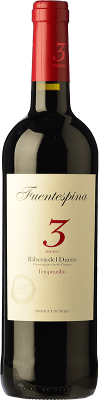 8,95 € Envoi gratuit | Vin rouge Fuentespina 3 Meses Chêne D.O. Ribera del Duero Castille et Leon Espagne Tempranillo Bouteille 75 cl