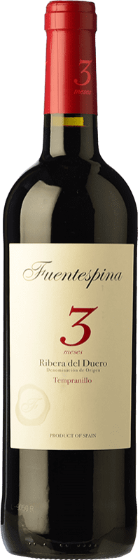 9,95 € Spedizione Gratuita | Vino rosso Fuentespina 3 Meses Quercia D.O. Ribera del Duero Castilla y León Spagna Tempranillo Bottiglia 75 cl