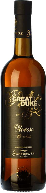 19,95 € 免费送货 | 强化酒 Juan Piñero Oloroso Great Duke D.O. Manzanilla-Sanlúcar de Barrameda 桑卢卡尔德巴拉梅达 西班牙 Palomino Fino 12 岁 瓶子 75 cl