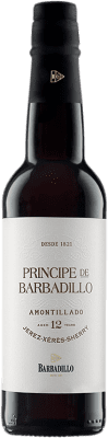 17,95 € Kostenloser Versand | Verstärkter Wein Barbadillo Amontillado Príncipe D.O. Jerez-Xérès-Sherry Andalusien Spanien Palomino Fino Halbe Flasche 37 cl