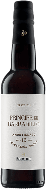 19,95 € Envoi gratuit | Vin fortifié Barbadillo Amontillado Príncipe D.O. Jerez-Xérès-Sherry Andalousie Espagne Palomino Fino Demi- Bouteille 37 cl