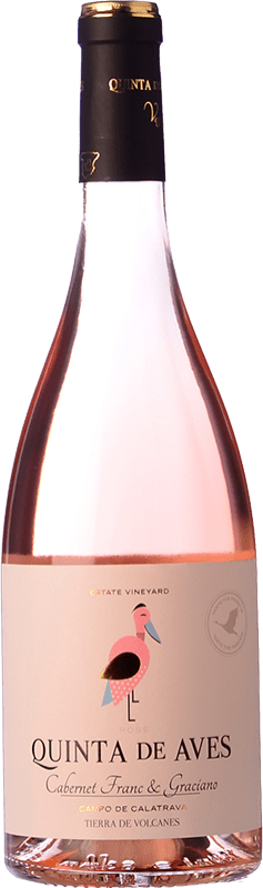 9,95 € Envío gratis | Vino rosado Quinta de Aves Rosado I.G.P. Vino de la Tierra de Castilla Castilla la Mancha España Graciano, Cabernet Franc Botella 75 cl