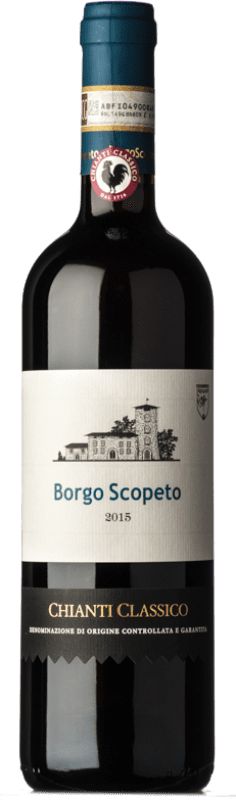 16,95 € Envío gratis | Vino tinto Borgo Scopeto D.O.C.G. Chianti Classico Toscana Italia Merlot, Sangiovese, Colorino Botella 75 cl