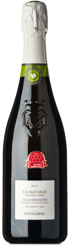 23,95 € Бесплатная доставка | Белое игристое Bortolomiol Ius Naturae брют D.O.C.G. Prosecco di Conegliano-Valdobbiadene Венето Италия Glera бутылка 75 cl