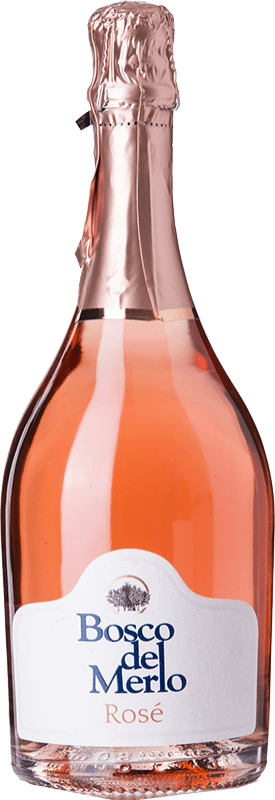 10,95 € Spedizione Gratuita | Spumante rosato Bosco del Merlo Rosé Brut I.G.T. Friuli-Venezia Giulia Friuli-Venezia Giulia Italia Bacca Rossa Bottiglia 75 cl