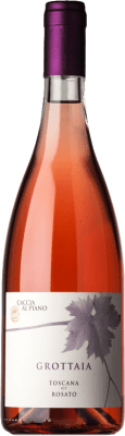 10,95 € Бесплатная доставка | Розовое вино Caccia al Piano Rosato Grottaia I.G.T. Toscana Тоскана Италия Syrah, Petit Verdot бутылка 75 cl