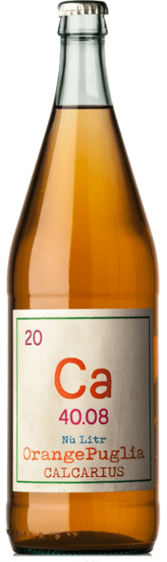 19,95 € Spedizione Gratuita | Vino bianco Calcarius Nù Litr Orange I.G.T. Puglia Puglia Italia Falanghina Bottiglia 1 L